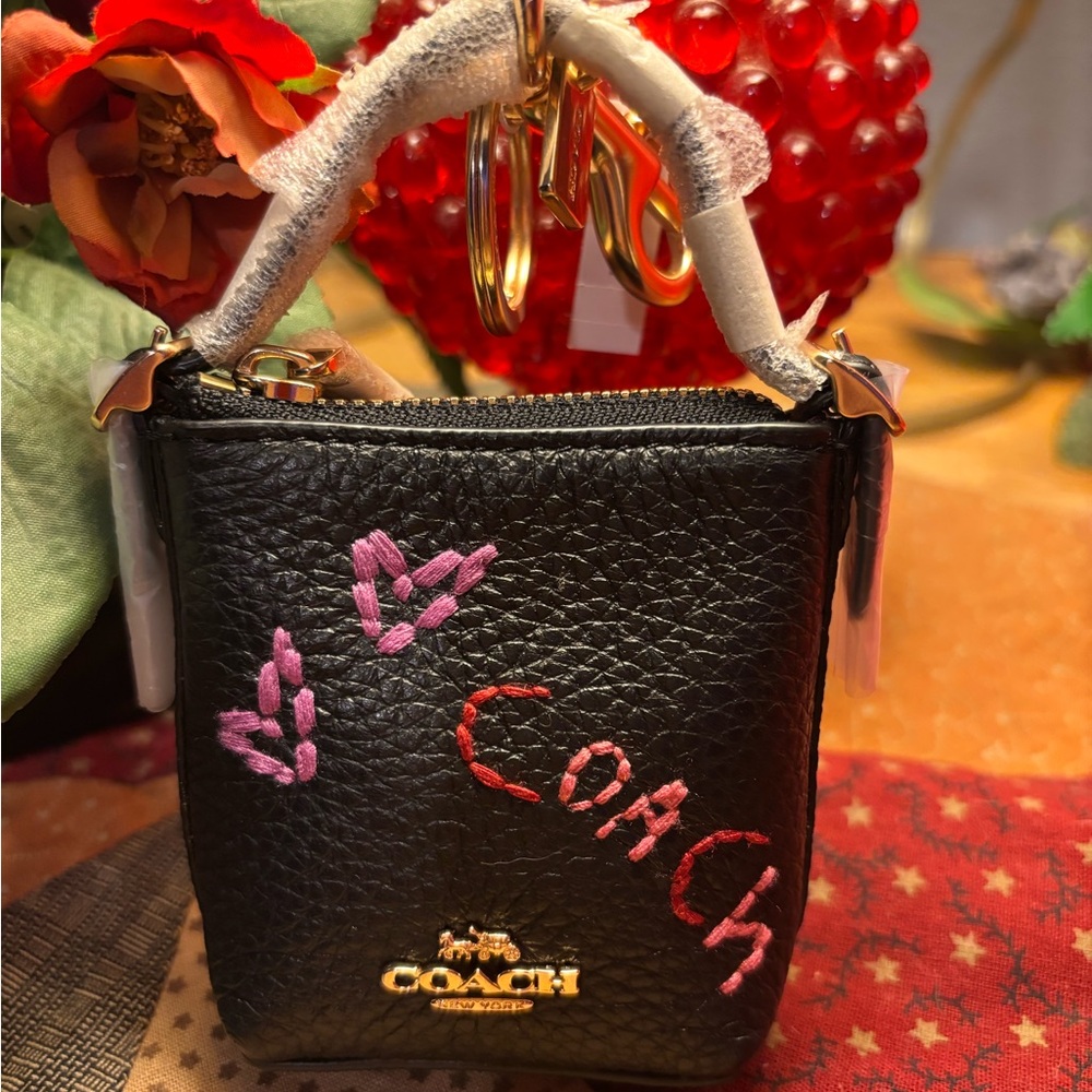 Coach Cross Stitch Handbag Key Fob